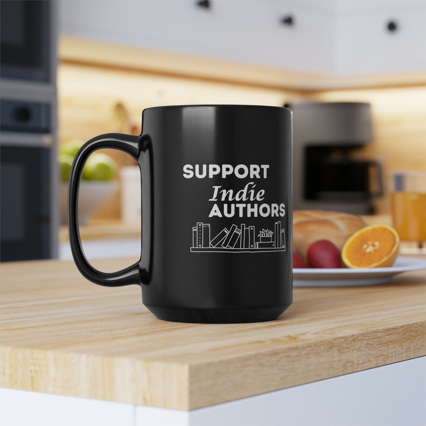 Support Indie Authors - 15 oz. Black Mug