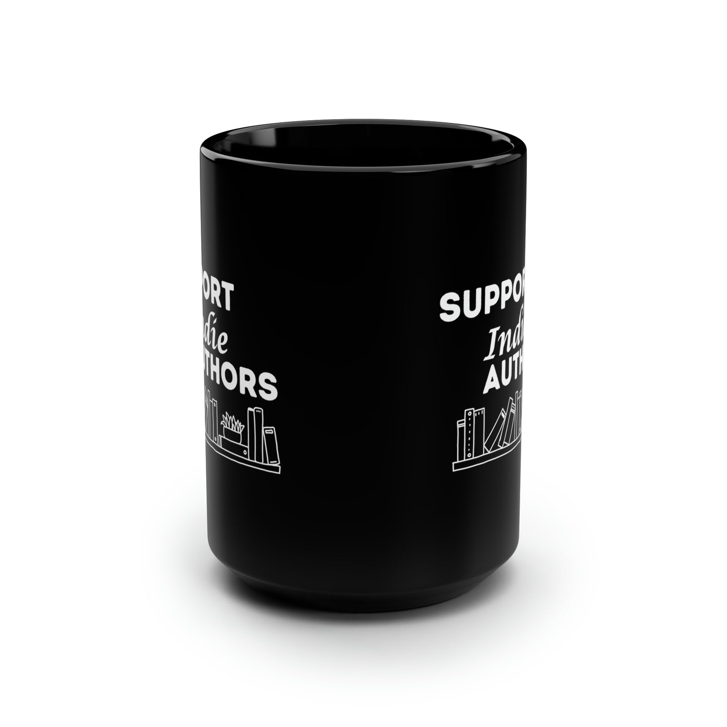 Support Indie Authors - 15 oz. Black Mug