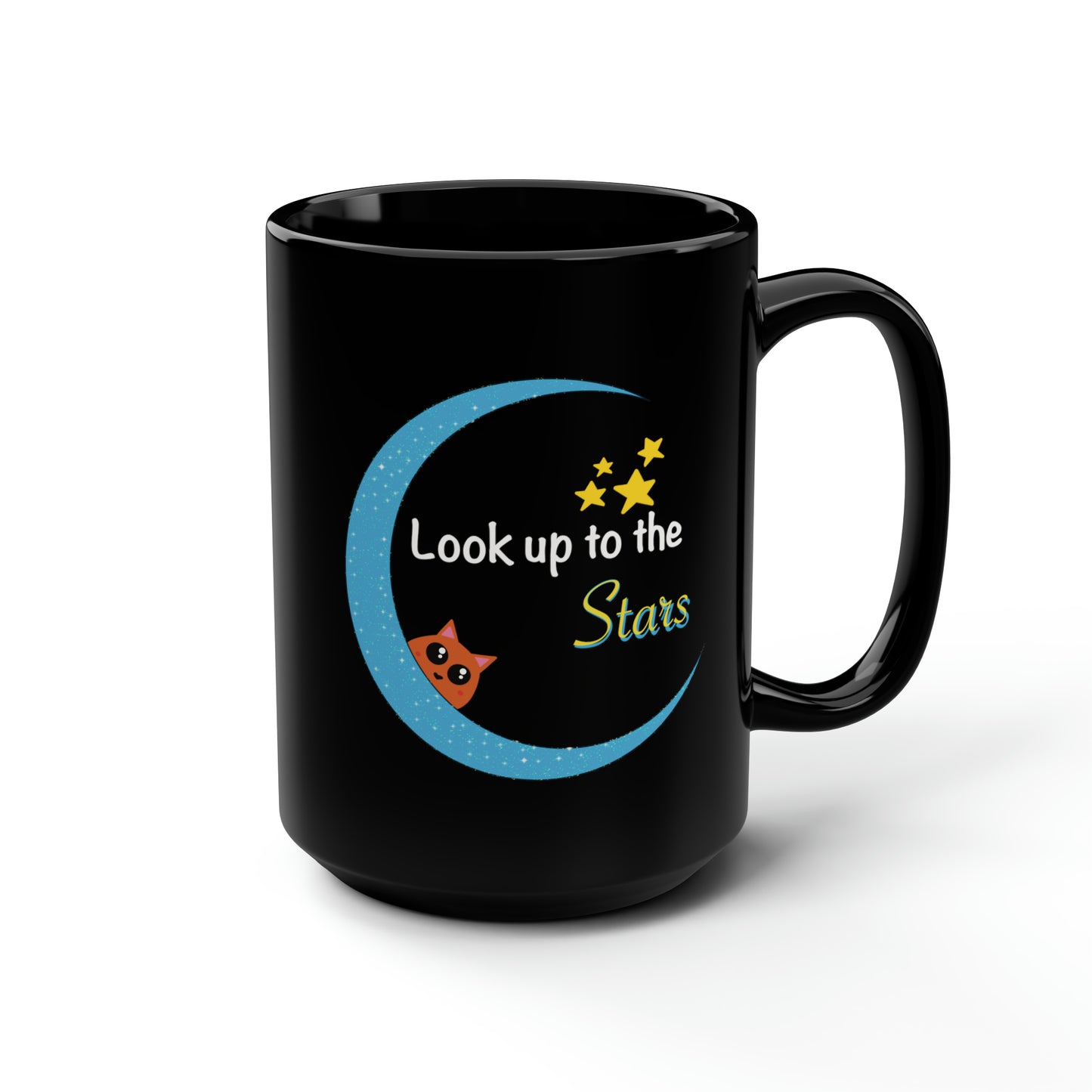 Look Up to the Stars - 15 oz. Black Mug