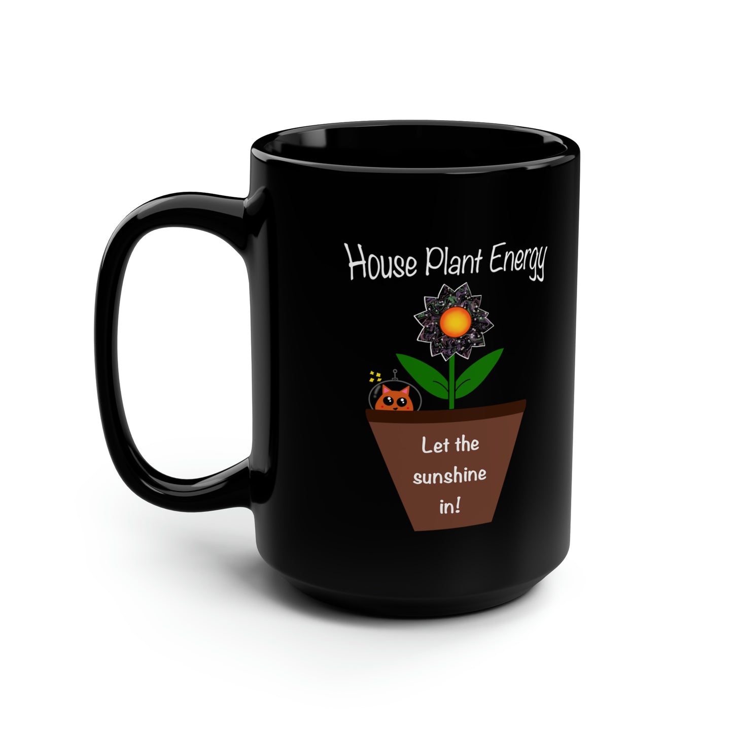 House Plant Energy - 15 oz. Black Mug