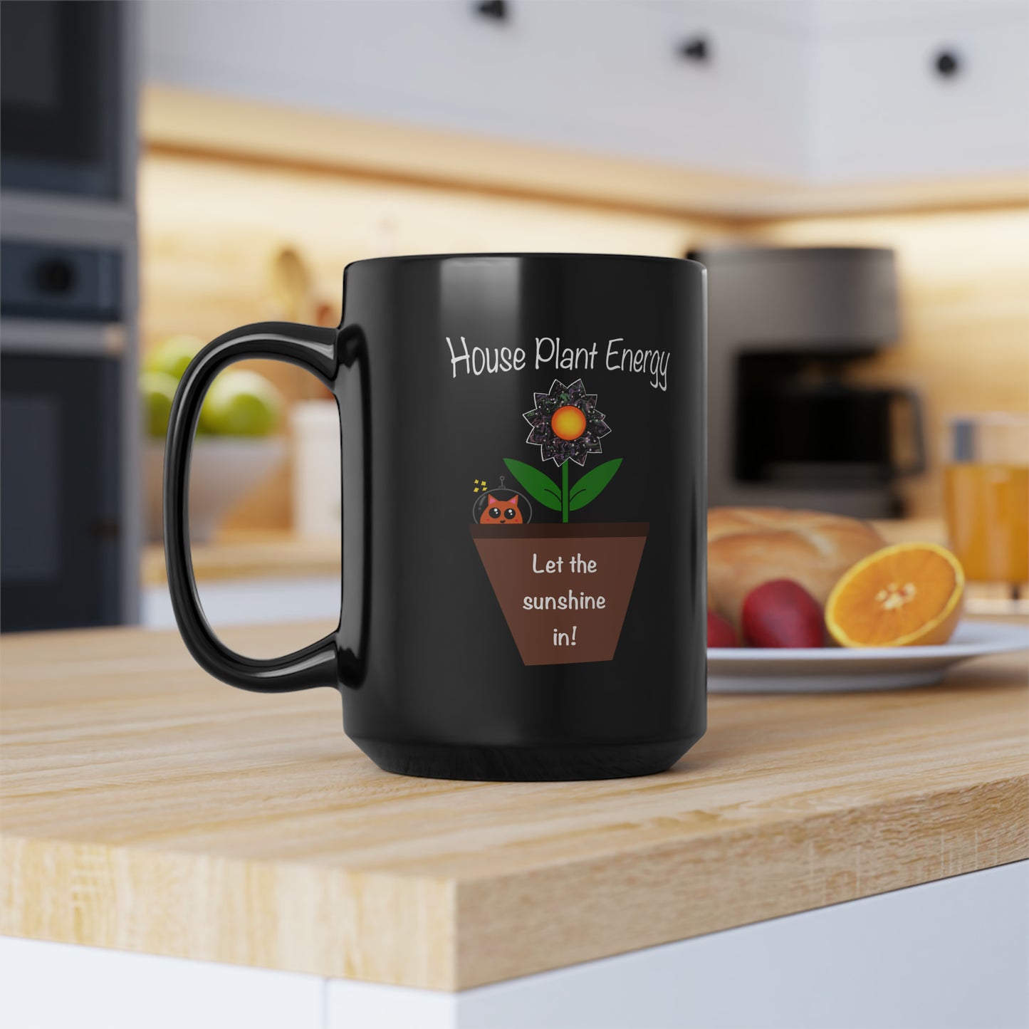 House Plant Energy - 15 oz. Black Mug