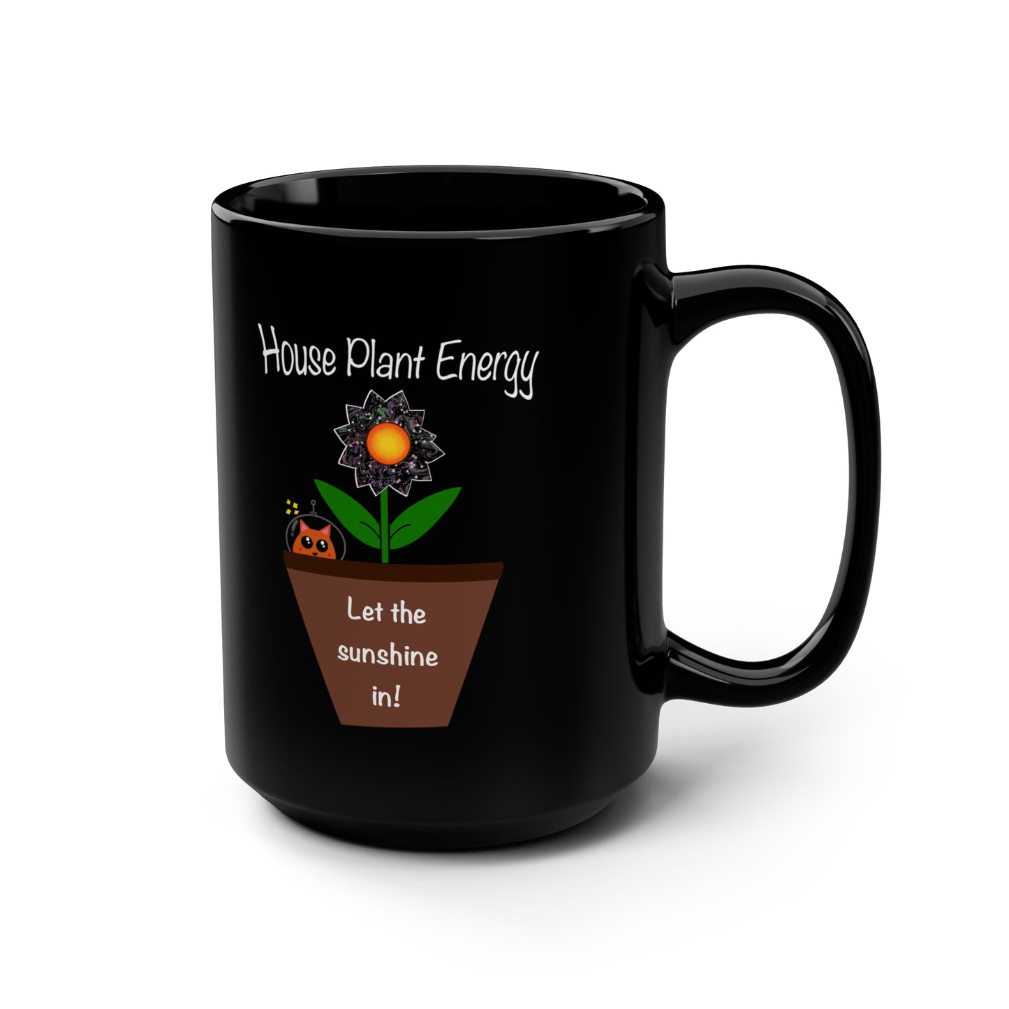 House Plant Energy - 15 oz. Black Mug