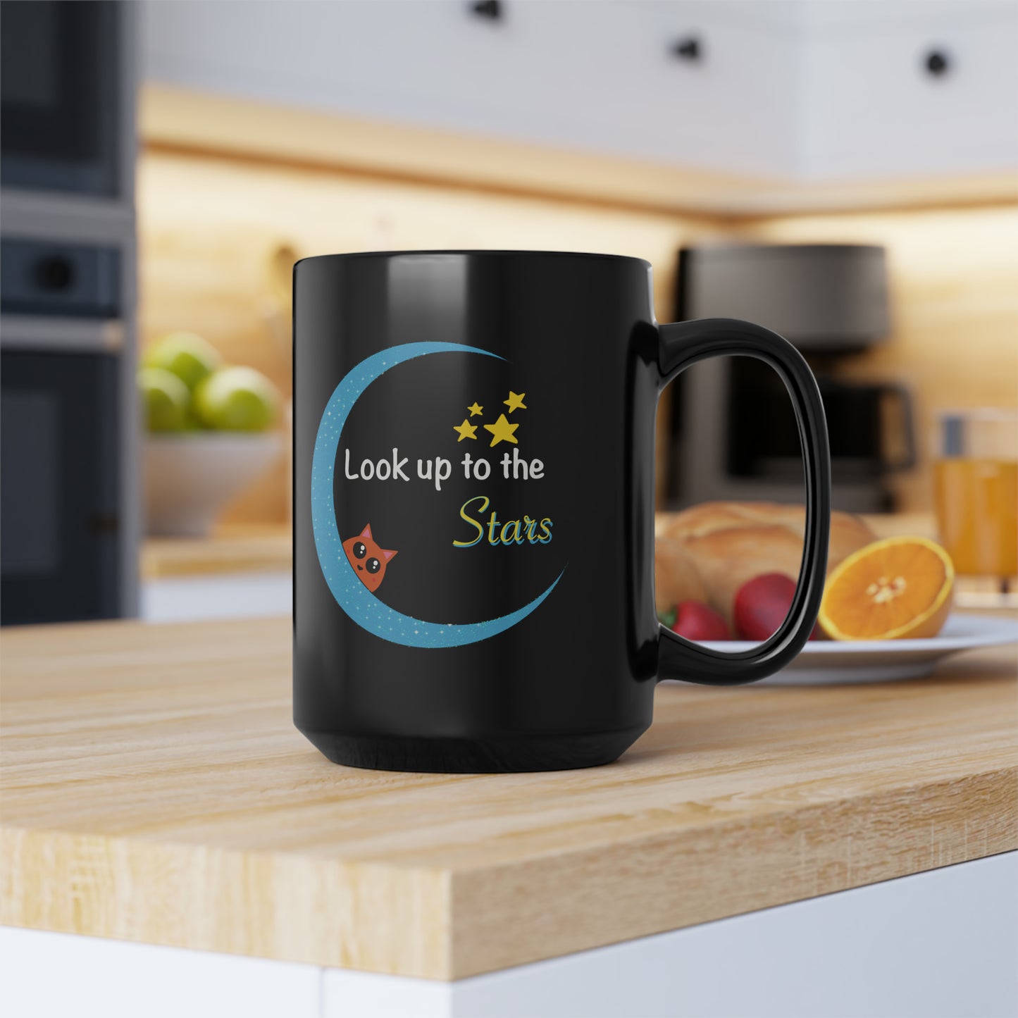 Look Up to the Stars - 15 oz. Black Mug