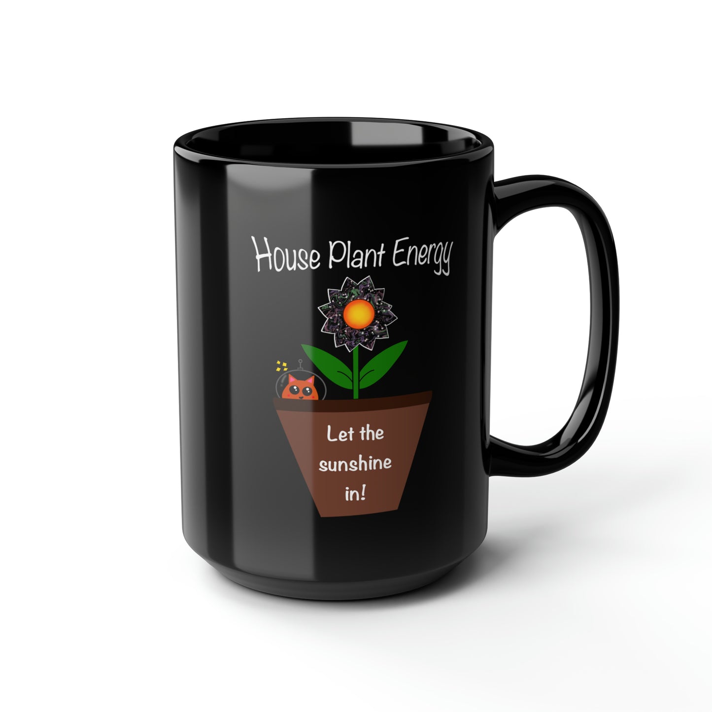 House Plant Energy - 15 oz. Black Mug