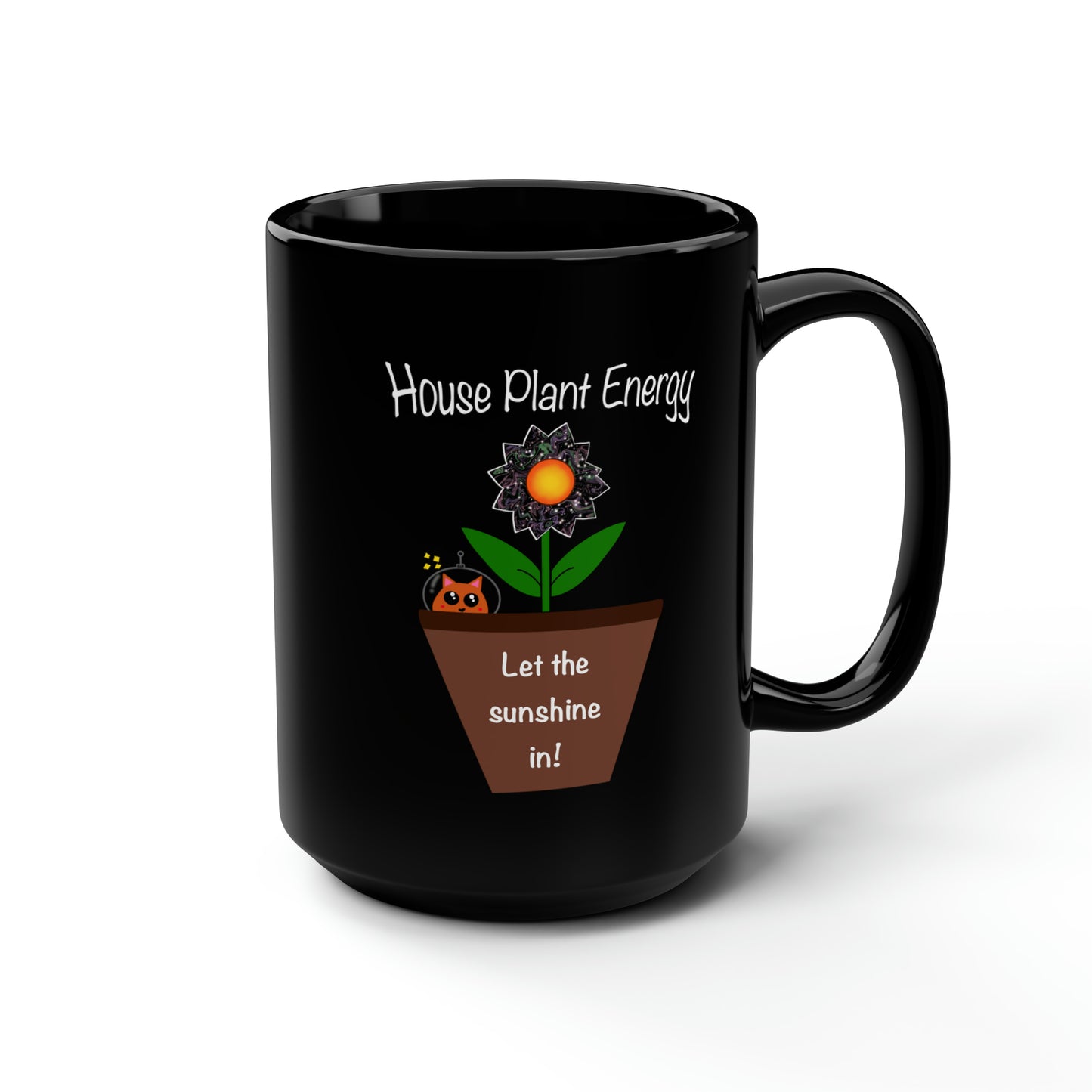 House Plant Energy - 15 oz. Black Mug